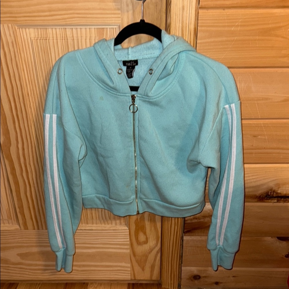 Rue21 Light Blue Hoodie with White Accents